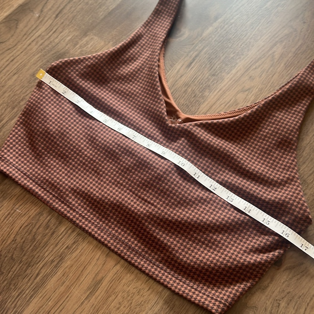 Offline by Aerie Brown Black Gingham Sports Bra Large - Picture 3 of 10
